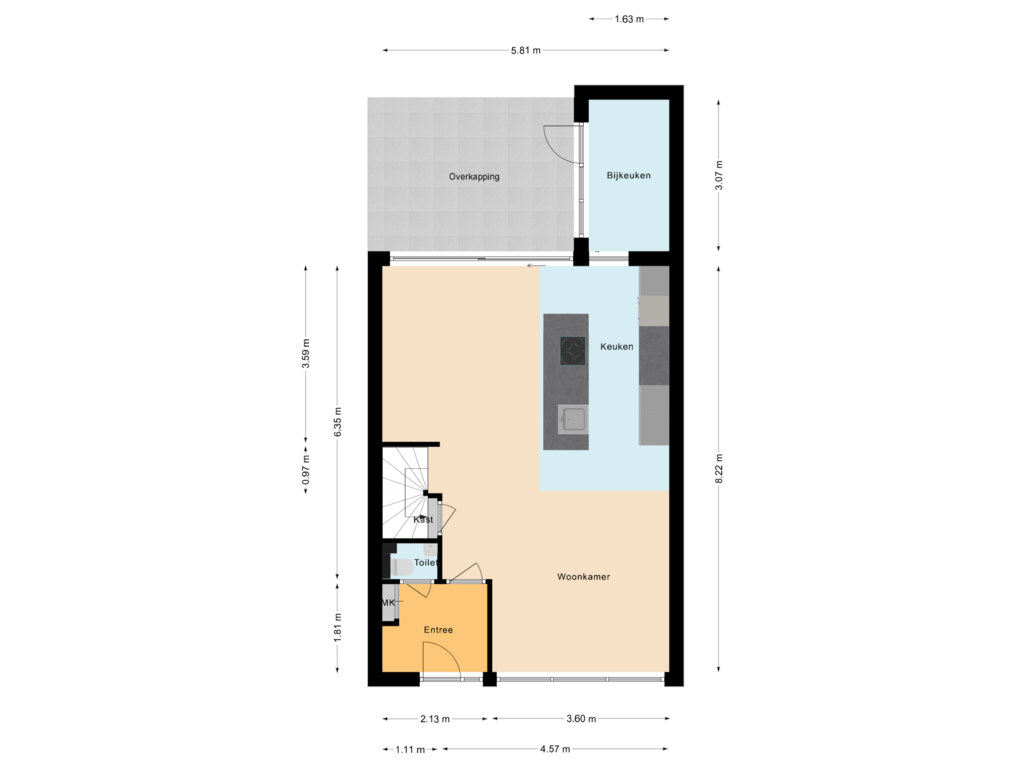 Bekijk plattegrond van Begane grond van Dopperstraat 19