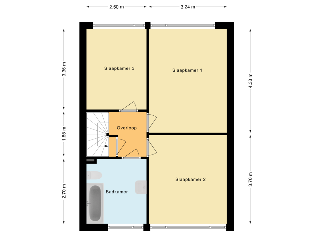 Bekijk plattegrond van Eerste verdieping van Dopperstraat 19