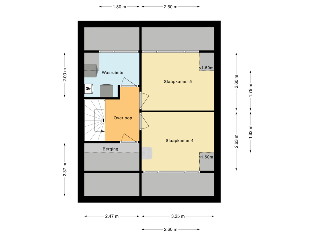 Bekijk plattegrond van Tweede verdieping van Dopperstraat 19