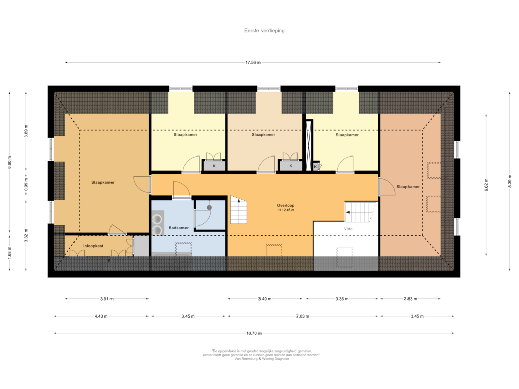 Bekijk plattegrond van Eerste verdieping van Voorstraat 12