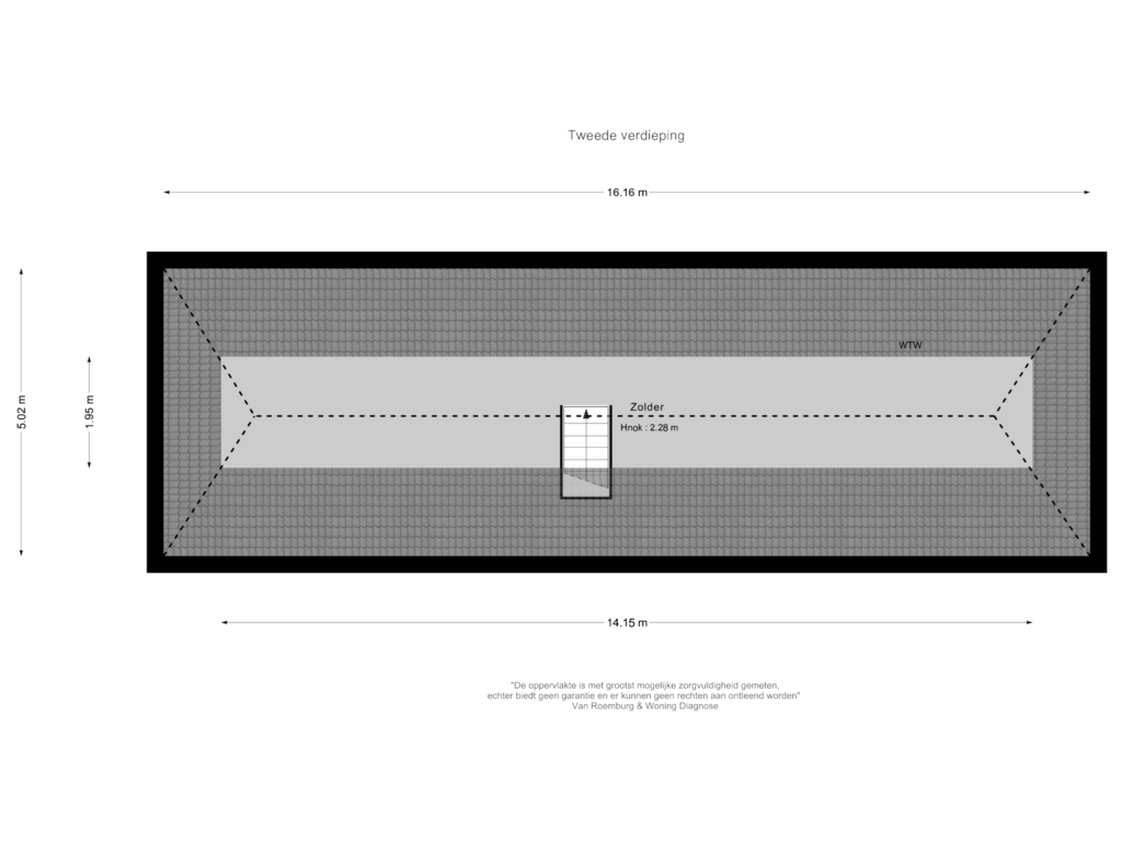 Bekijk plattegrond van Tweede verdieping van Voorstraat 12