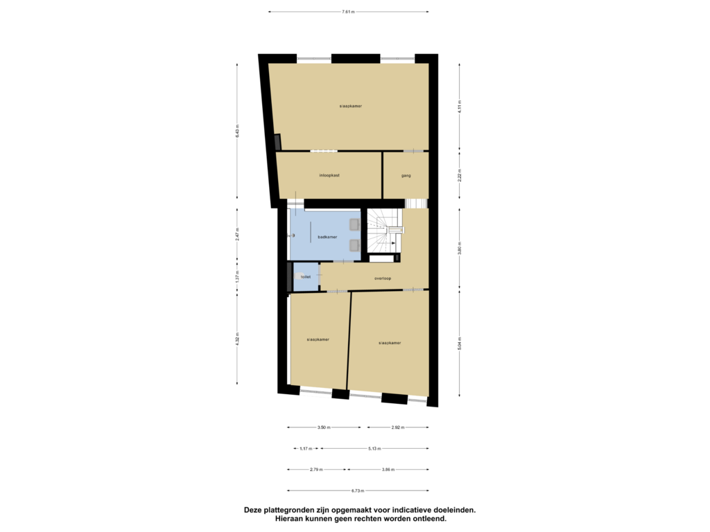 View floorplan of Eerste Verdieping of Bornhovestraat 43