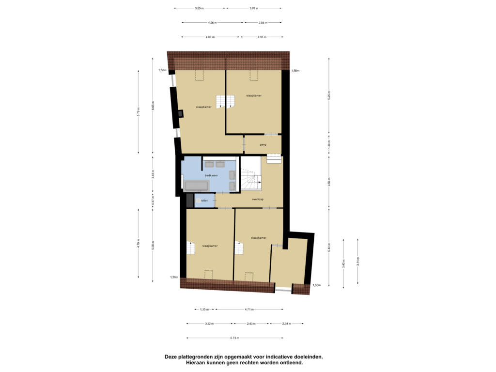 View floorplan of Tweede Verdieping of Bornhovestraat 43