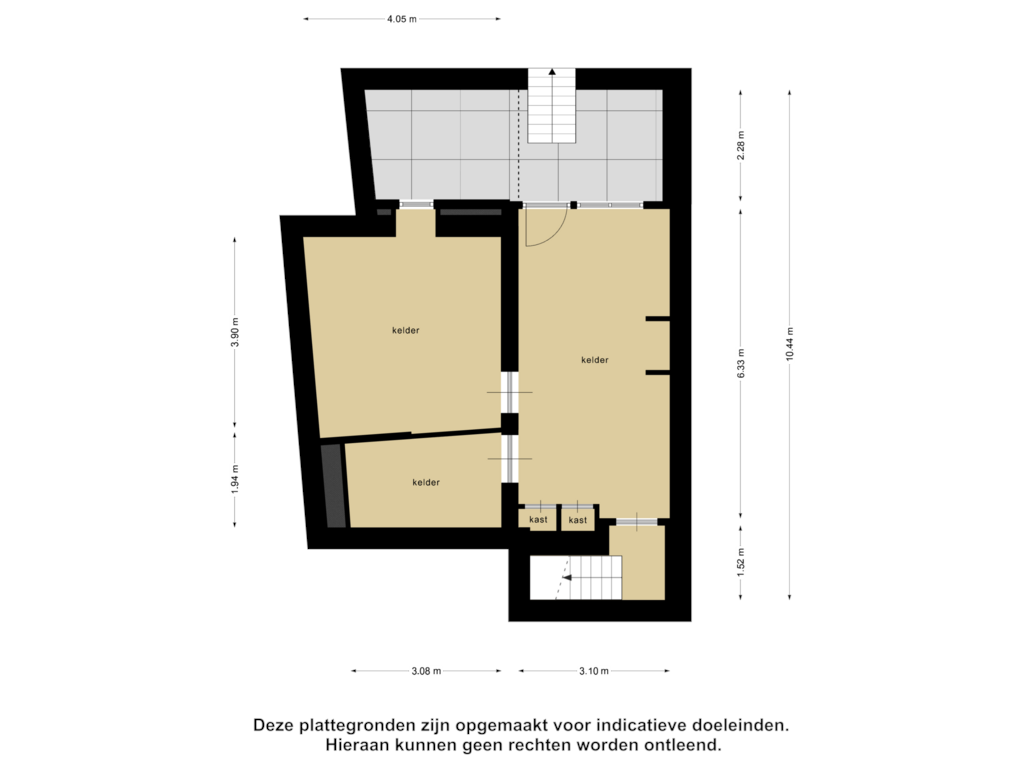 View floorplan of Kelder of Bornhovestraat 43