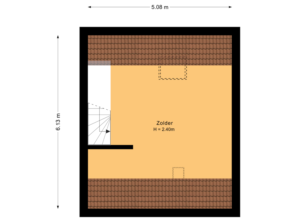 Bekijk plattegrond van Derde verdieping van Lohstraße 25