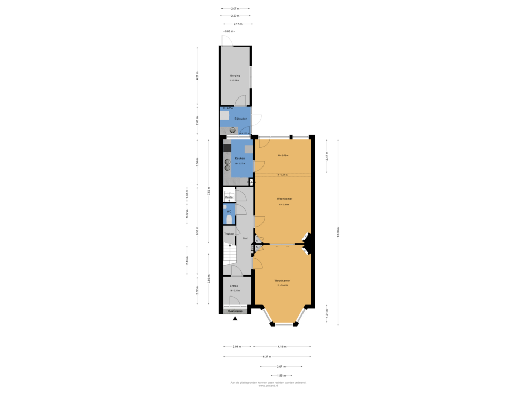 Bekijk plattegrond van Begane Grond van Spanjaardslaan 135