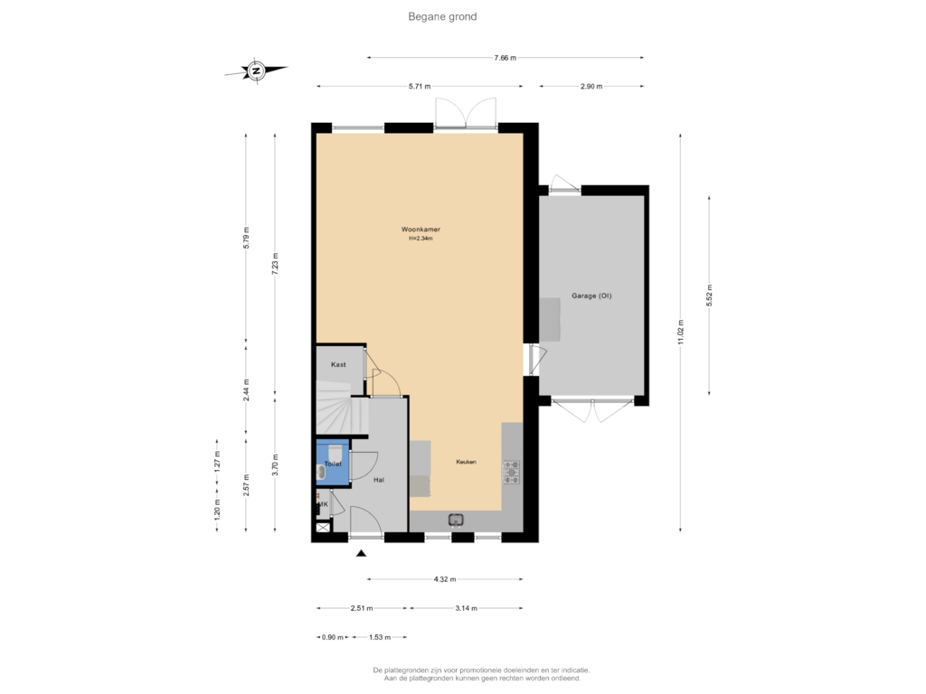 Bekijk plattegrond van Begane grond van Perron 21