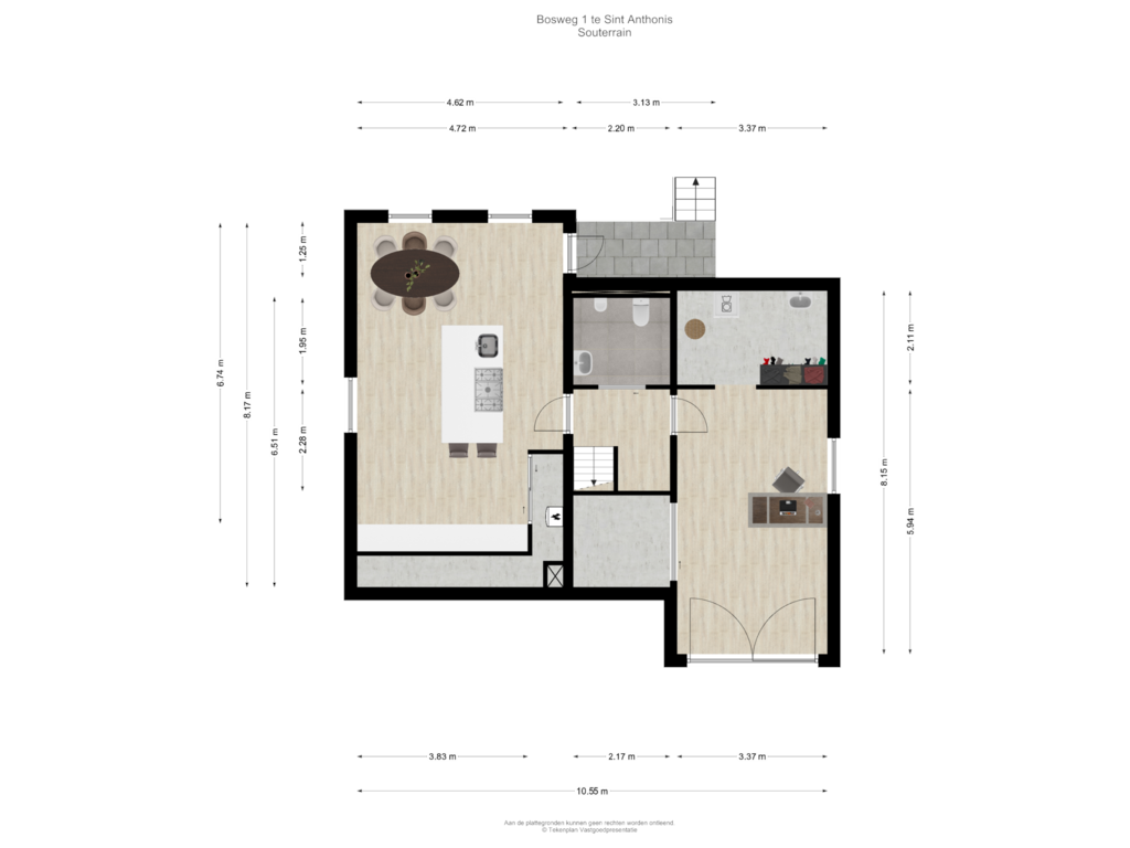 Bekijk plattegrond van Souterrain van Bosweg 1