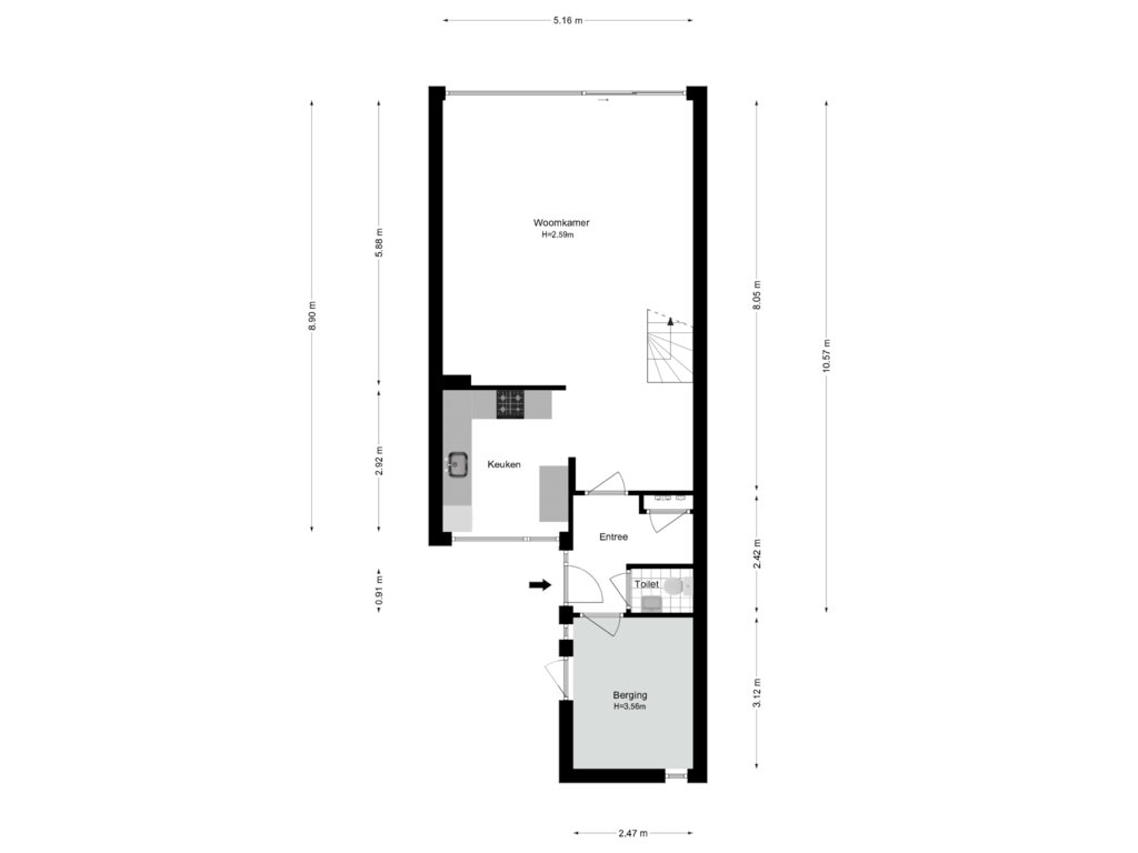 Bekijk plattegrond van Begane Grond van Sperwerhof 24