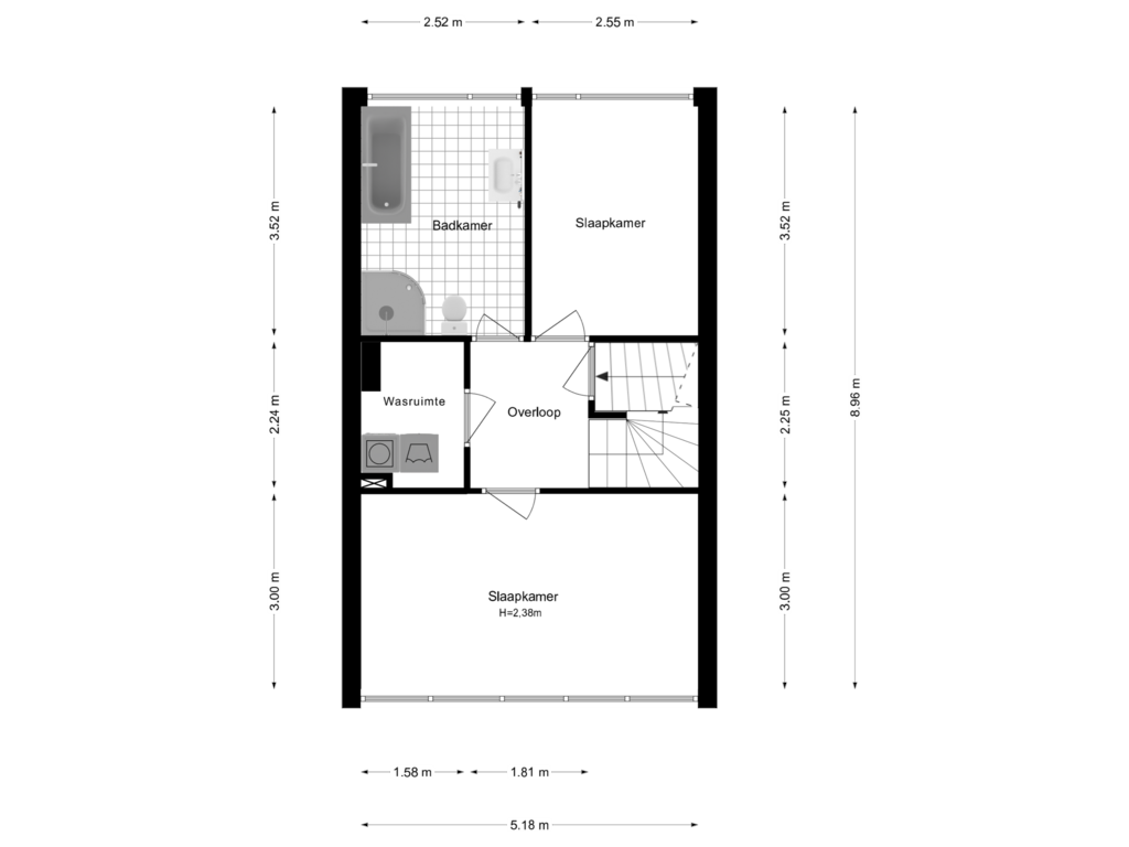 Bekijk plattegrond van 1e Verdieping van Sperwerhof 24