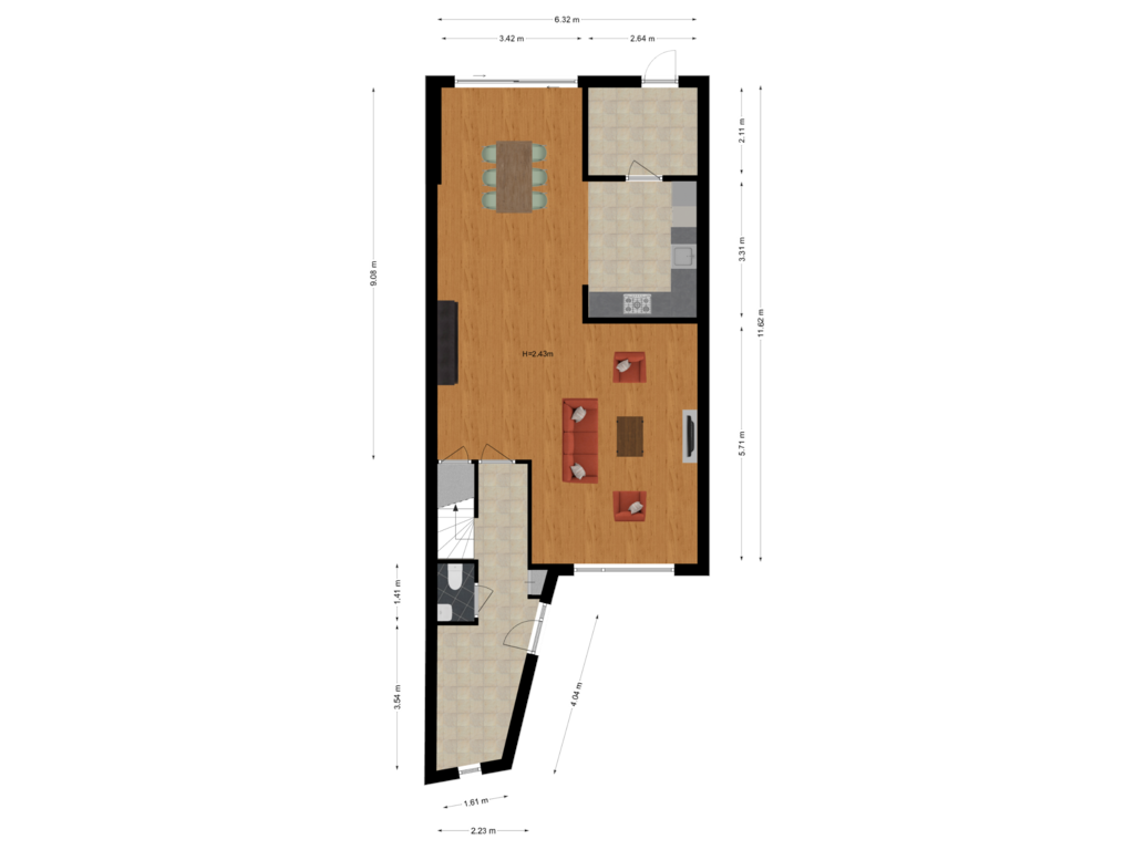 Bekijk plattegrond van Begane Grond van Berenkuil 26