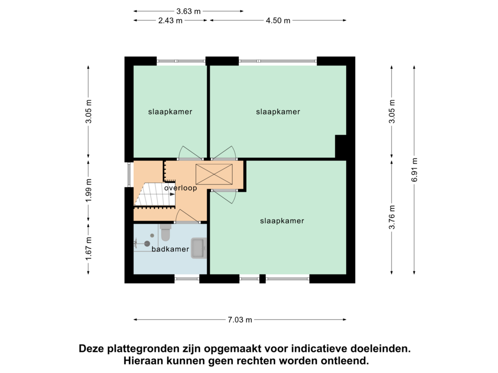 Bekijk plattegrond van 1e verdieping van Berenstraat 22