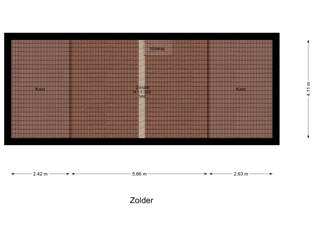 View floorplan of Zolder of Englaan 68