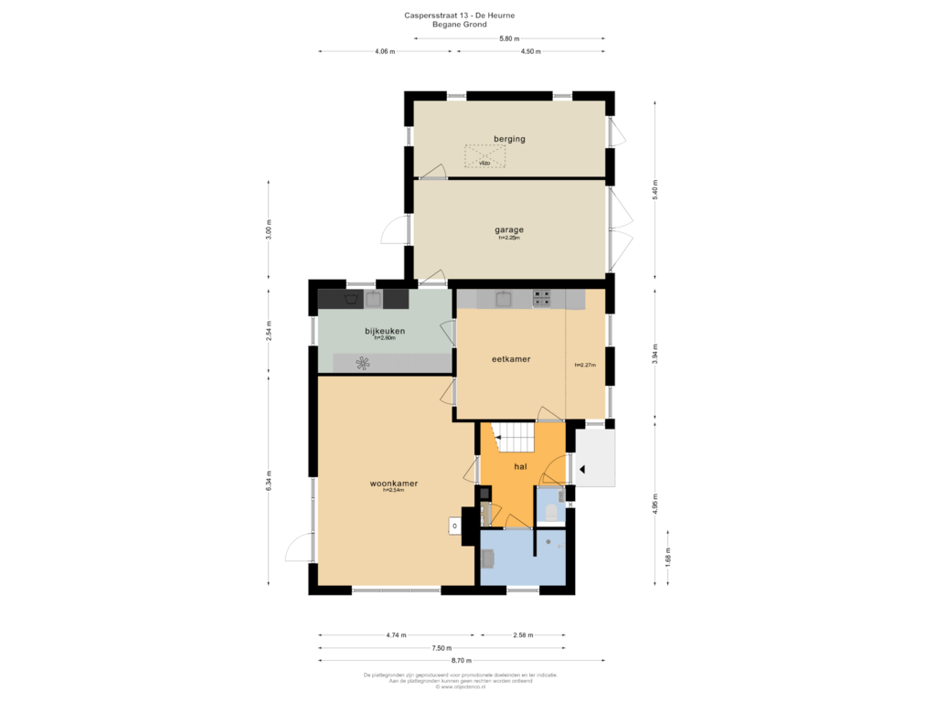 Bekijk plattegrond van BEGANE GROND van Caspersstraat 13