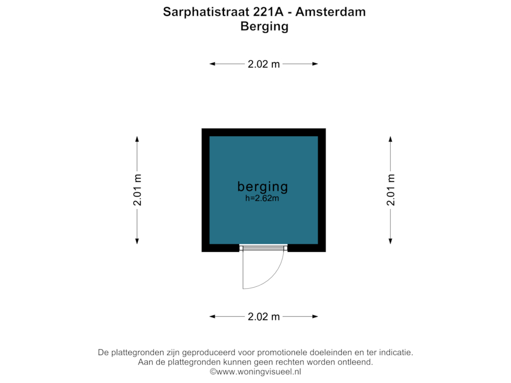 Bekijk plattegrond van Berging van Sarphatistraat 221-A