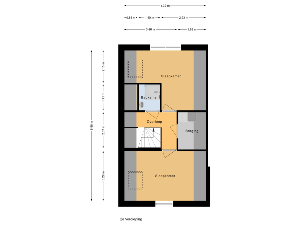 View floorplan of 2e verdieping of Hoge Licht 3