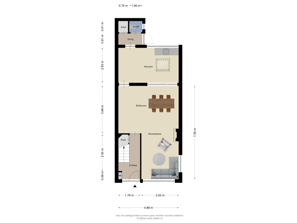 Bekijk plattegrond van Begane Grond van Dorpsstraat 83