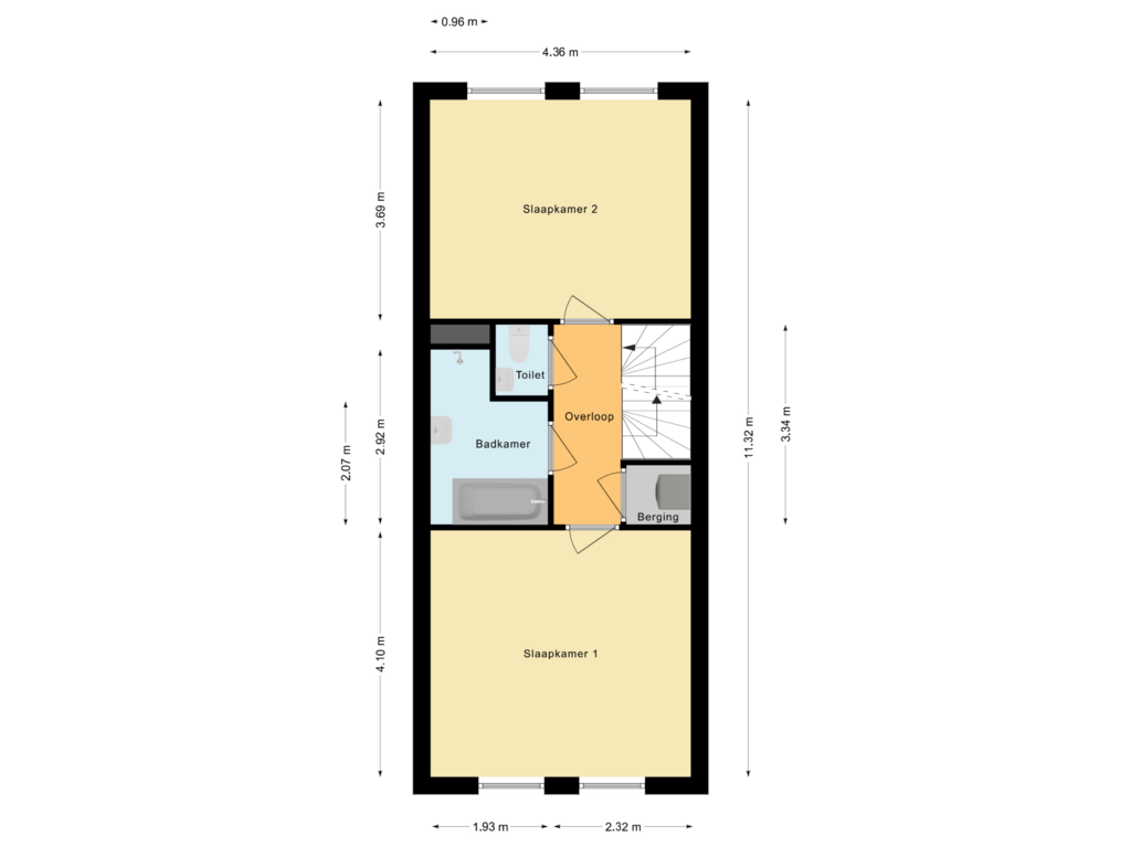 Bekijk plattegrond van Eerste verdieping van Volmarijnstraat 13