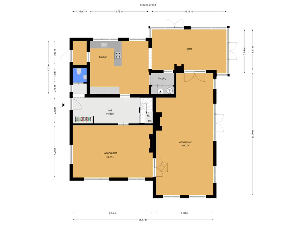 View floorplan of bg of Rossinilaan 8