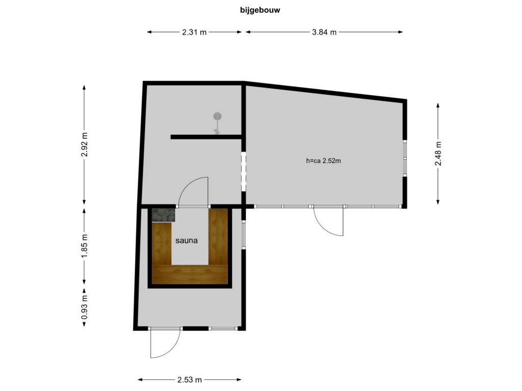 View floorplan of bijgebouw of Rossinilaan 8