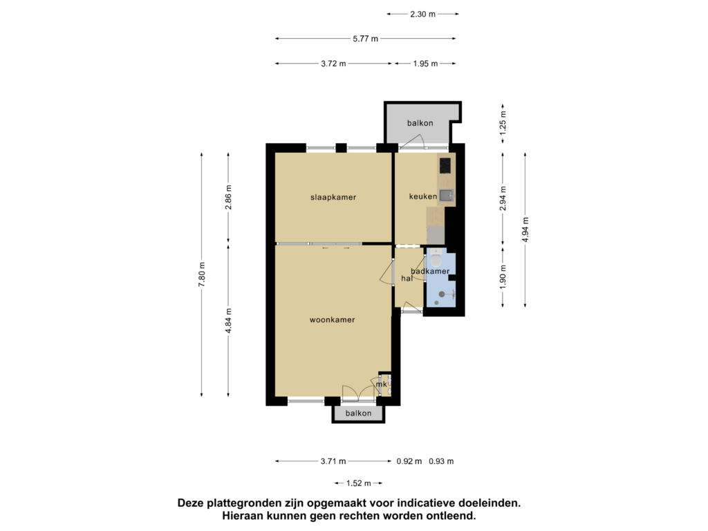 Bekijk plattegrond van Appartement van Rochussenstraat 3-2