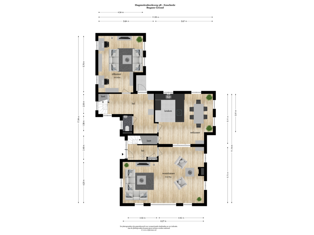 View floorplan of Begane Grond of Hagmolenbeekweg 58