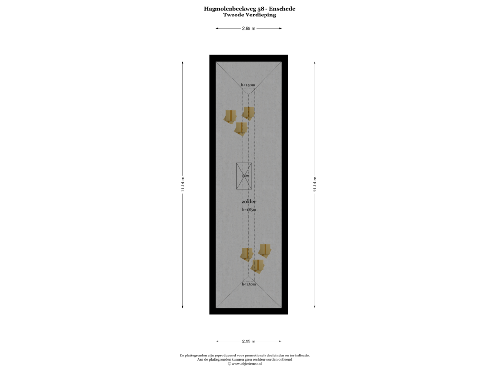 View floorplan of Tweede Verdieping of Hagmolenbeekweg 58