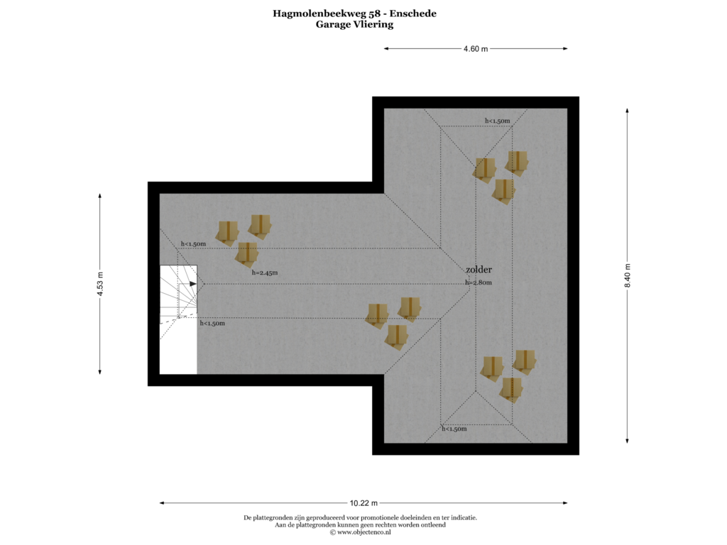 View floorplan of Garage Vliering of Hagmolenbeekweg 58