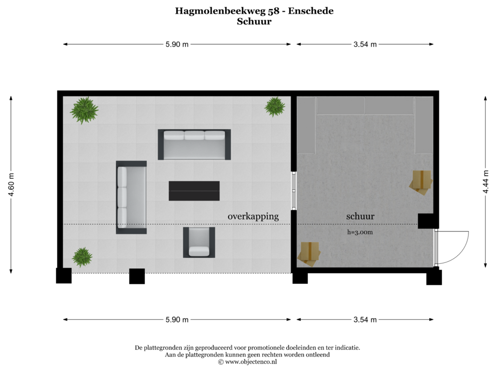 View floorplan of Schuur of Hagmolenbeekweg 58