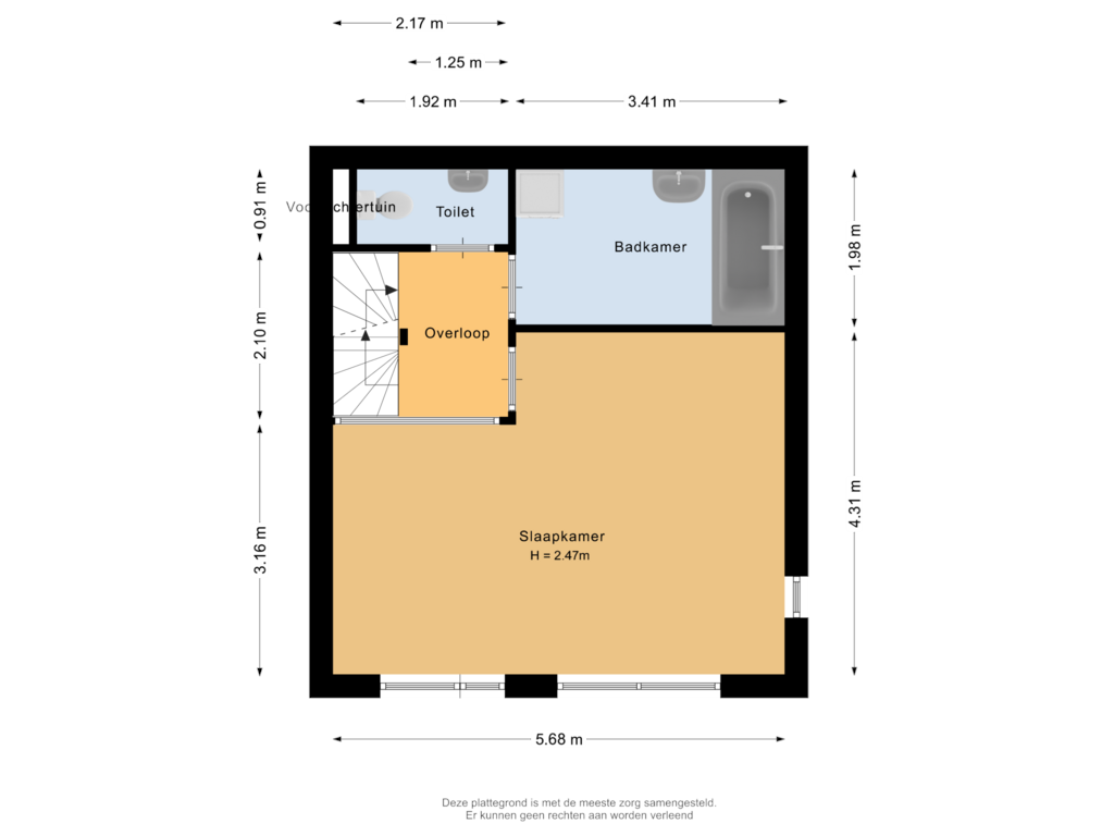 Bekijk plattegrond van Eerste verdieping van Eendrachtsstraat 33