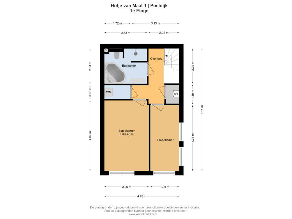 Bekijk plattegrond van 1e Etage van Hofje van Maat 1