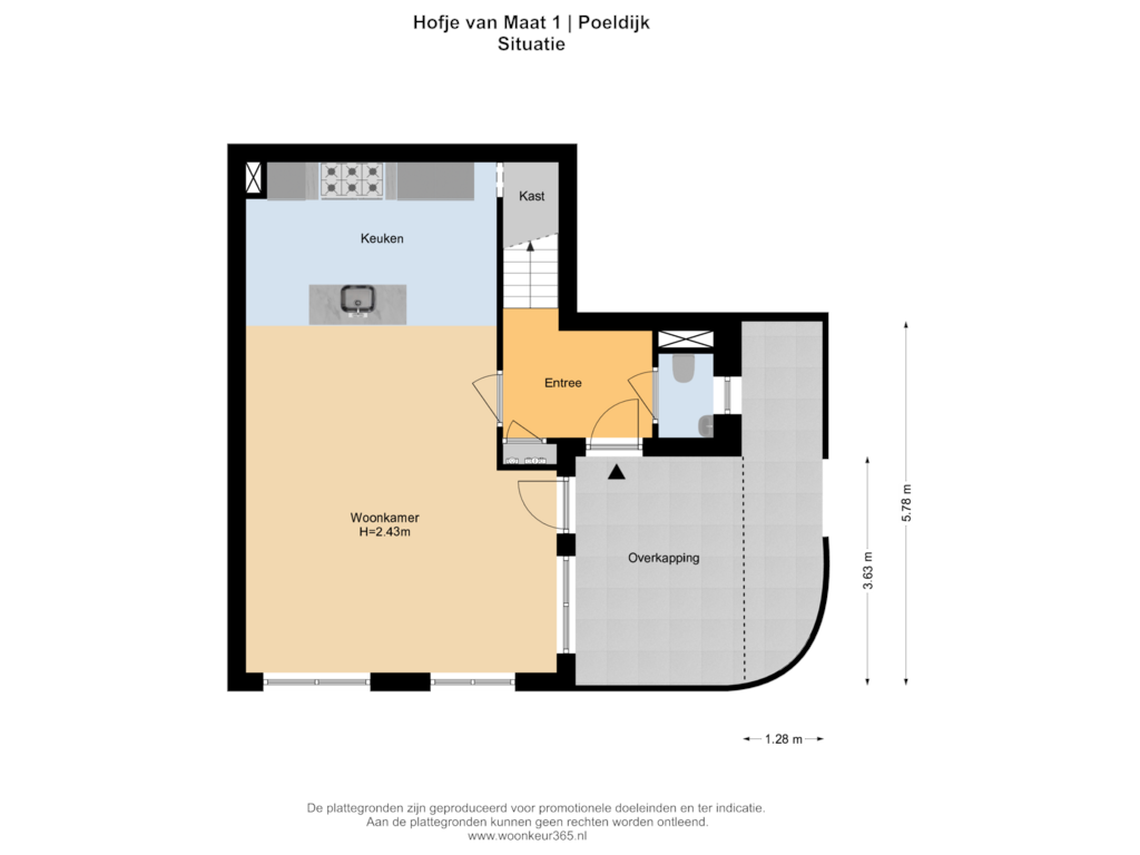 Bekijk plattegrond van Situatie van Hofje van Maat 1