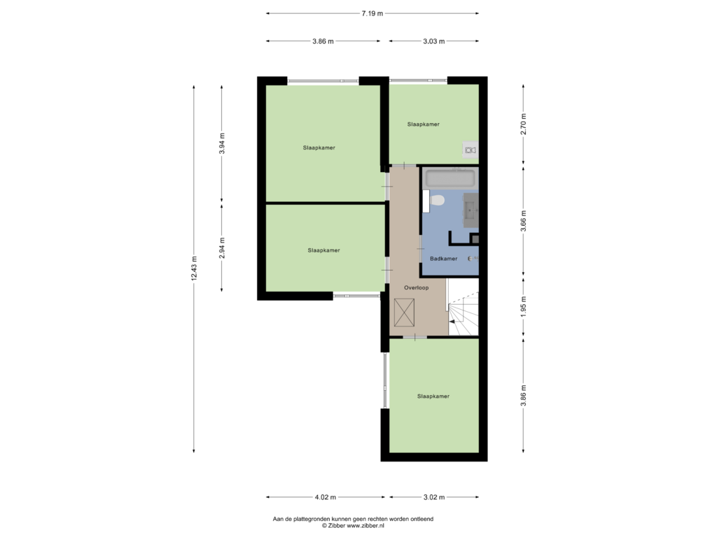 View floorplan of Eerste Verdieping of Johann Knoopstraat 21