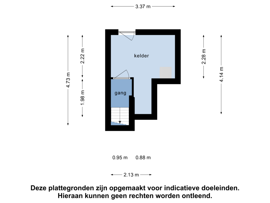 View floorplan of Kelder of Hoefkade 593