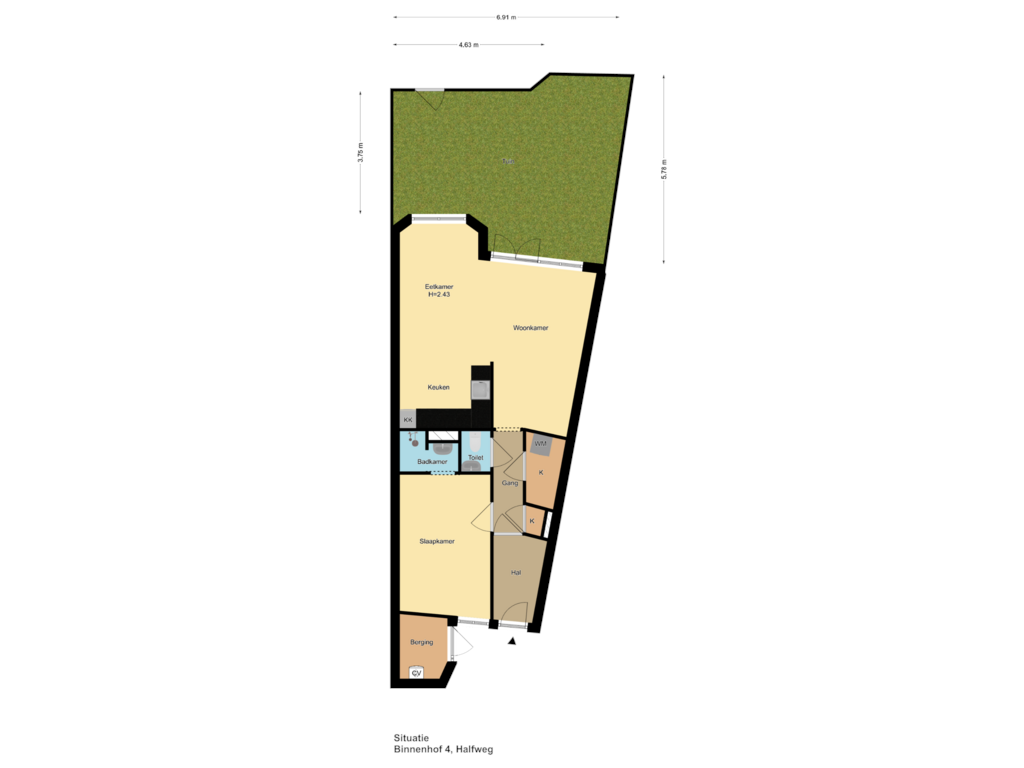 Bekijk plattegrond van Situatie van Binnenhof 4