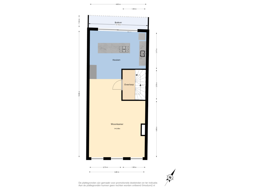 Bekijk plattegrond van 1e Verdieping van Buitenwatersloot 140