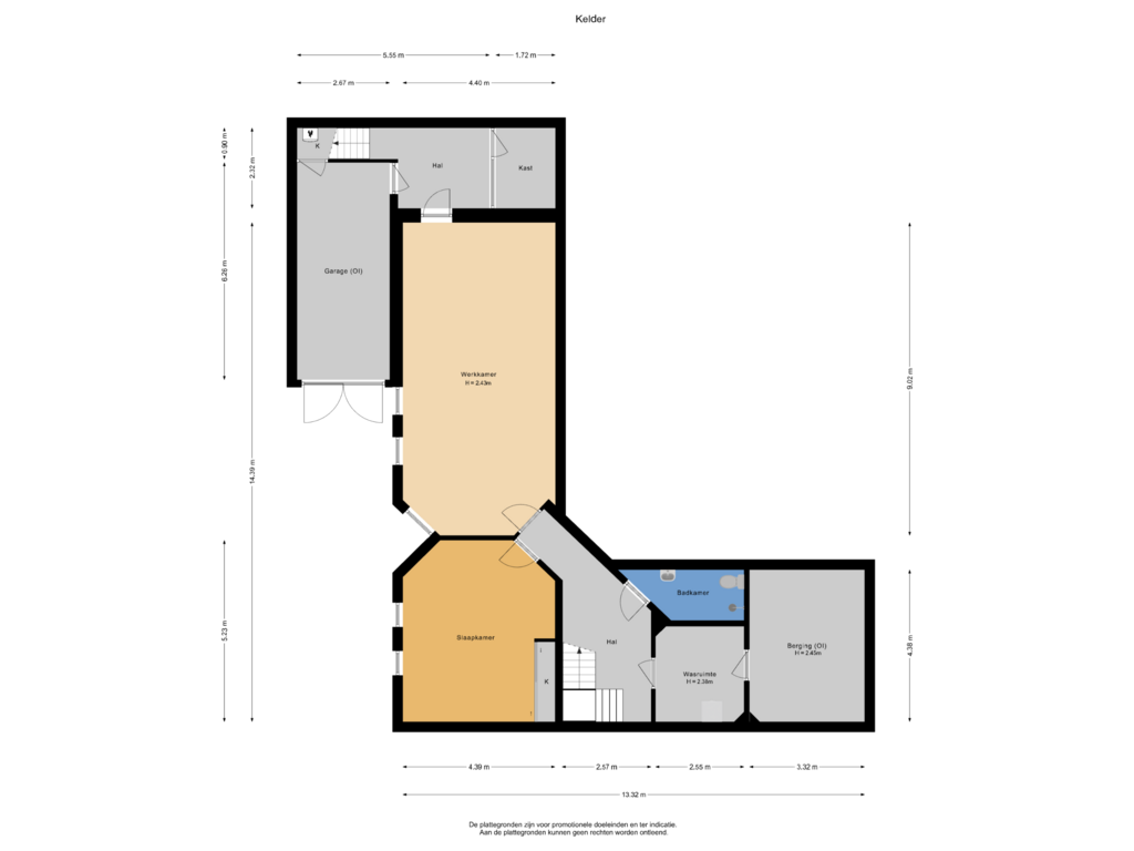 Bekijk plattegrond van Kelder van Berg en Dalseweg 299