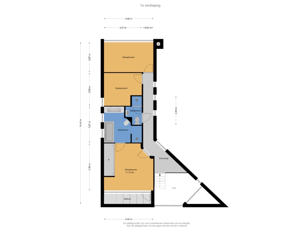 Bekijk plattegrond van 1e verdieping van Berg en Dalseweg 299