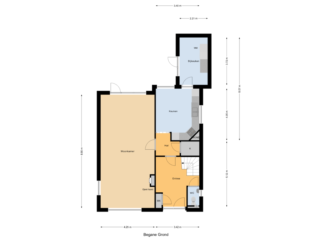 Bekijk plattegrond van Begane Grond van Willem Zelleweg 33