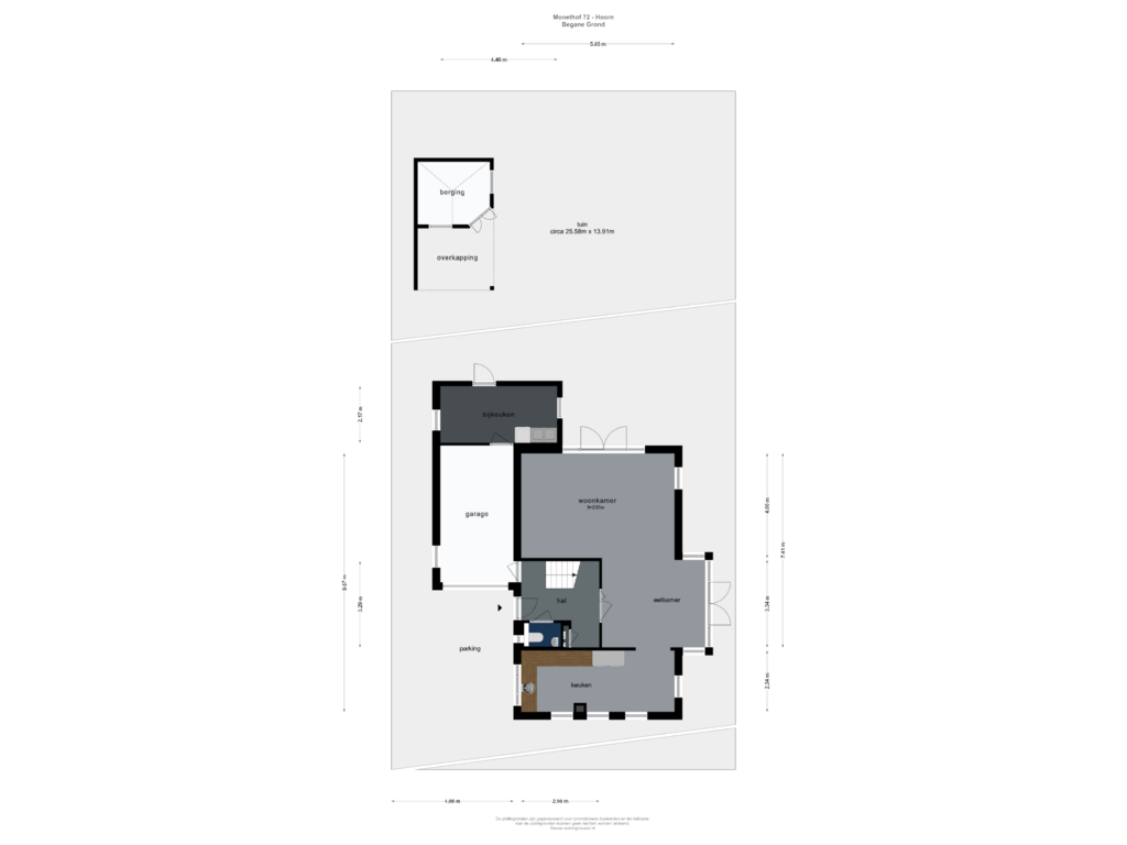 Bekijk plattegrond van BEGANE GROND van Monethof 72