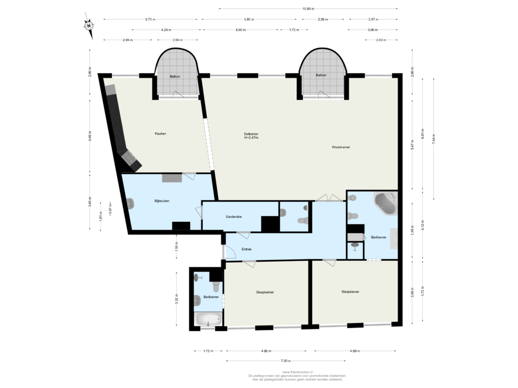 Bekijk plattegrond van Verdieping 11 van Oostmaaslaan 672