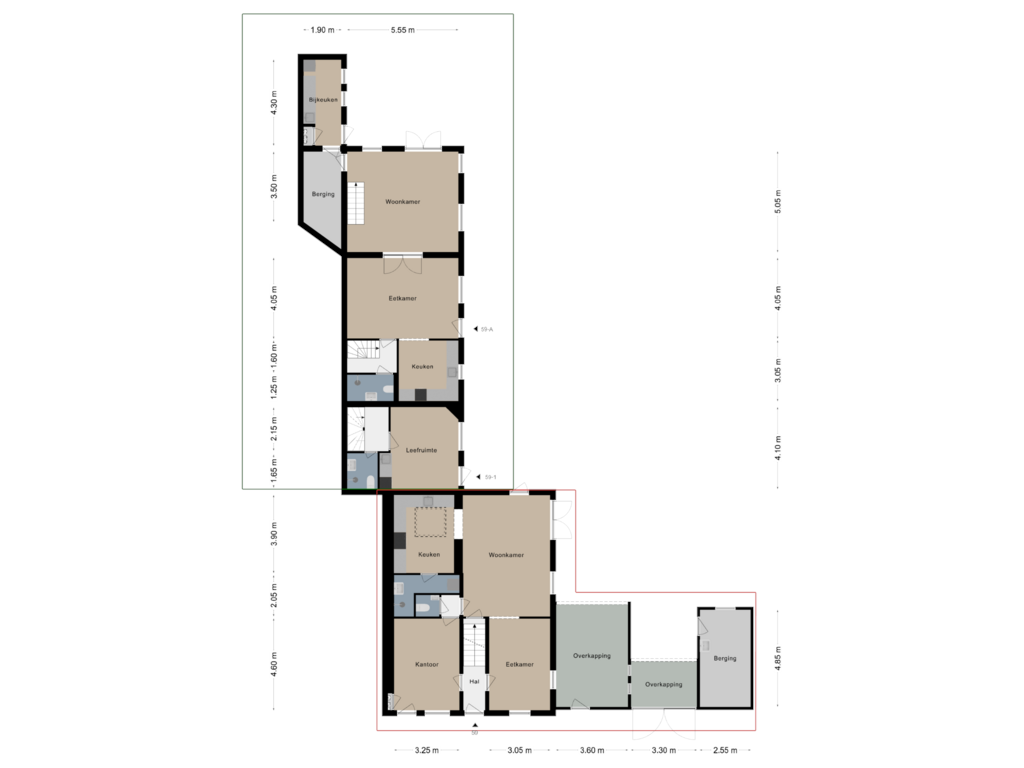 Bekijk plattegrond van Begane grond van Hoofdstraat 59