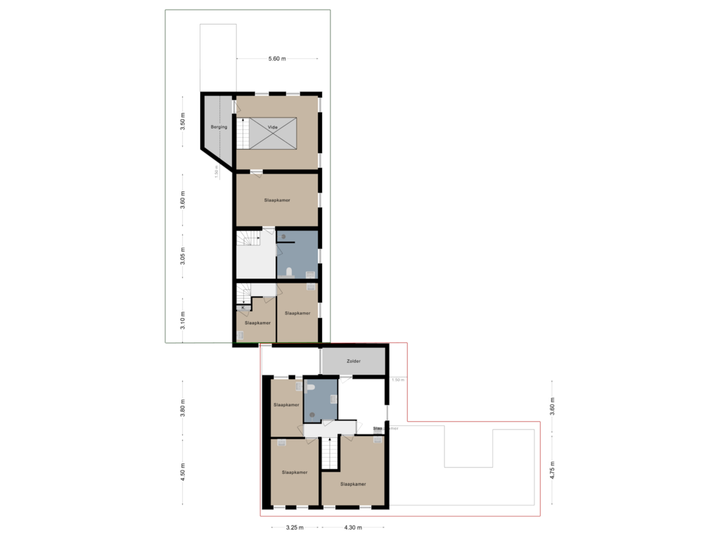 Bekijk plattegrond van Verdieping 1 van Hoofdstraat 59