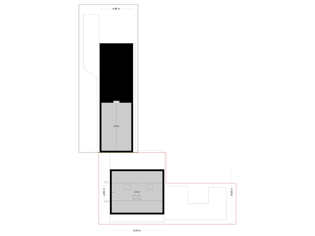 Bekijk plattegrond van Verdieping 2 van Hoofdstraat 59