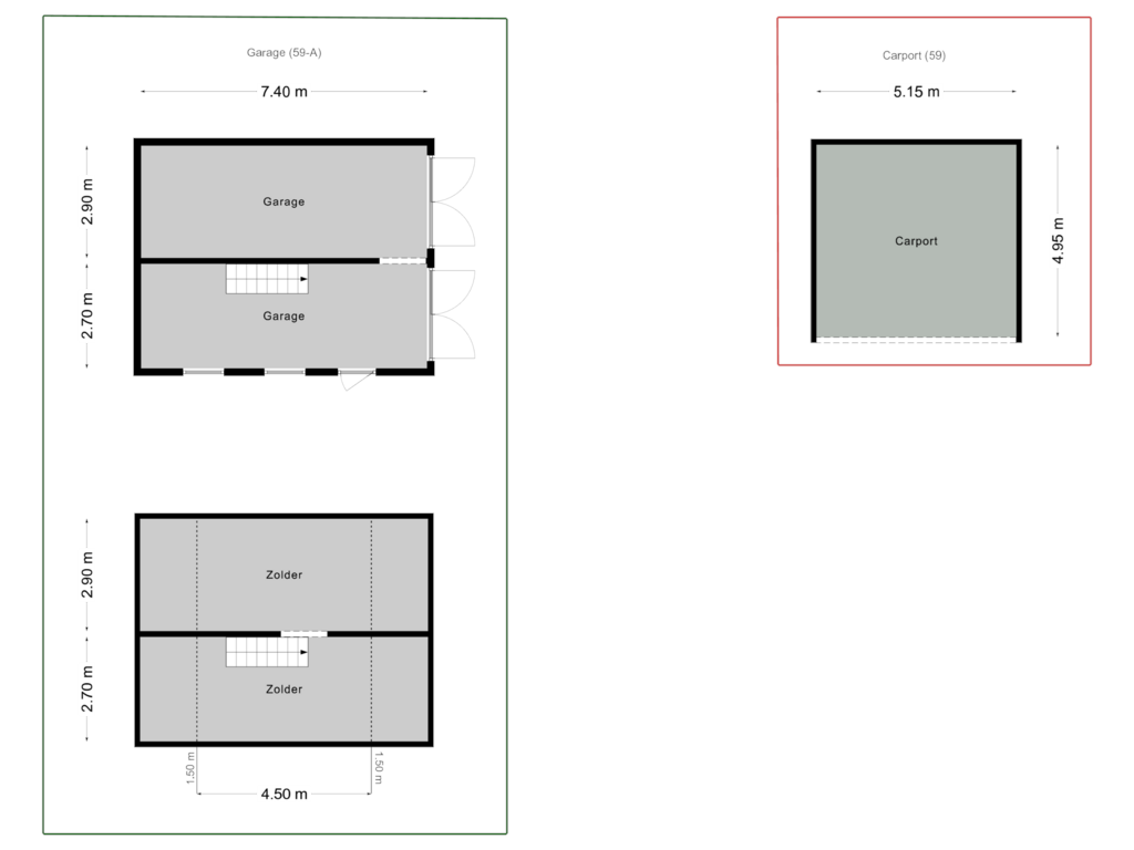 Bekijk plattegrond van Bijgebouwen van Hoofdstraat 59