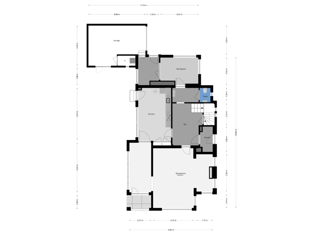 Bekijk plattegrond van Begane grond van Burgemeester Knappertlaan 138