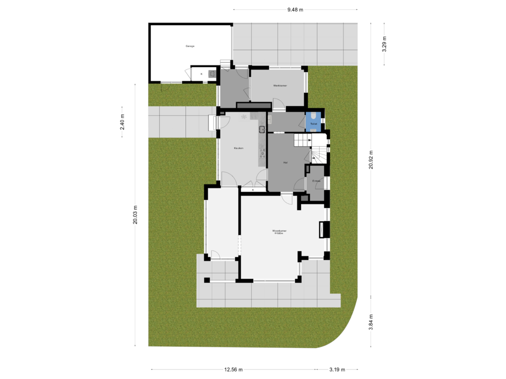 Bekijk plattegrond van Situatie van Burgemeester Knappertlaan 138