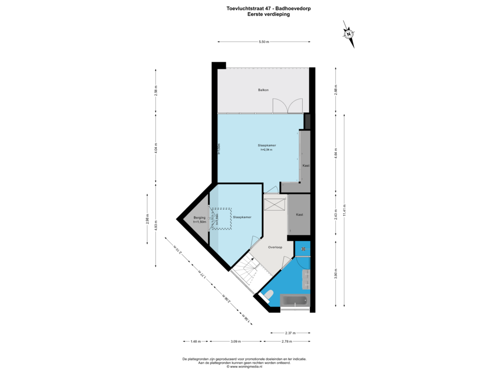 Bekijk plattegrond van Eerste verdieping van Toevluchtstraat 47