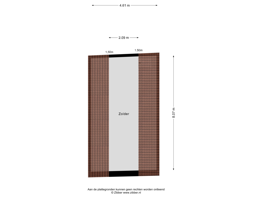 Bekijk plattegrond van Zolder van Hoofdweg-Boven 80