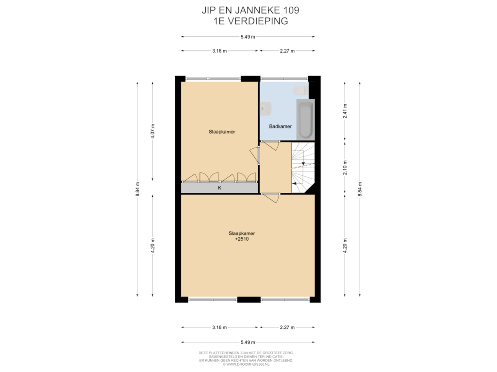 Bekijk plattegrond van 1E Verdieping van Jip en Janneke 109